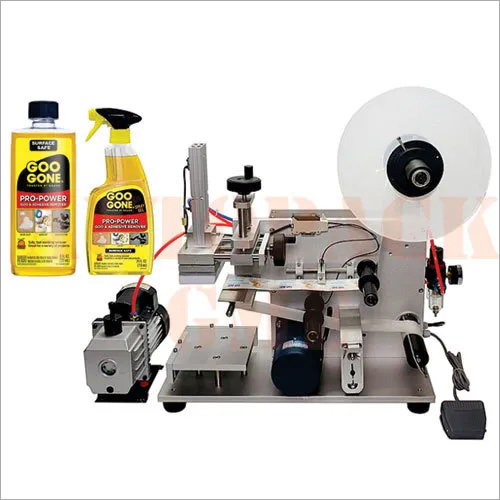 Semi Automatic Sticker Labeling For Flat Bottle Semi Automatic Sticker Labeling For Flat Bottle