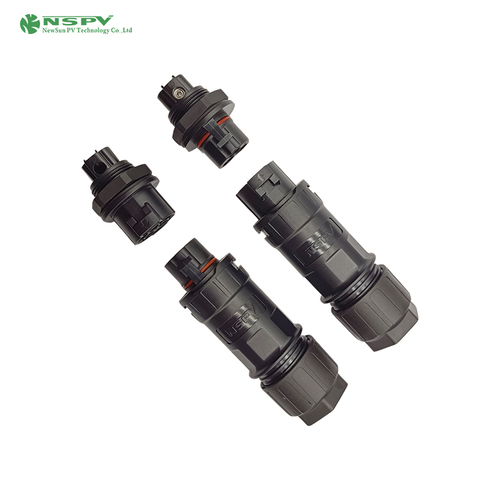 3P Solar Ac Connectors With Tuv Certificate 500V 50A Solar Inverter Ac Wire Connectors Ac Coupler - Color: Black
