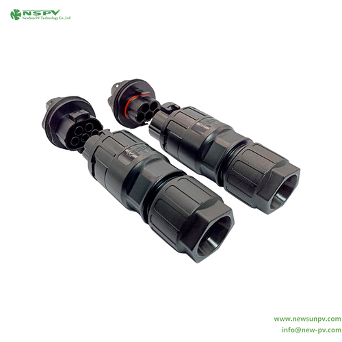 TUV Certified IP68 Waterproof 5P Solar AC Connector 50A Cable Panel Connection For PV Solar System