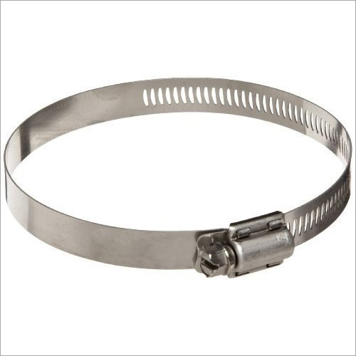 Stainless Steel Hose Clamp - 26mm Width Silver Round Design | Durable Metal Pipe Connection