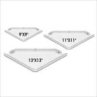 Plastic Bathroom Corner Shelves - Polypropylene, Diamond Shape, Silver Finish | Customizable Designs, Affordable & Stylish For Homes, Hotels, Canteens, Shopping Malls, Resorts