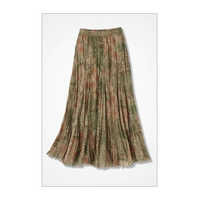 Ponderosa Crinkle Skirt - Printed A-line Design | Daily Wear, Ideal For Spring Fashion