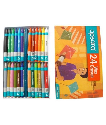 Apsara Wax Crayons 24 Colours By OFFICE BAZZAR E STORE PRIVATE LTD.