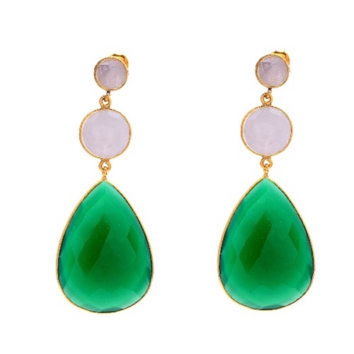 925 Sterling Silver Dangle Hanging Various Colours Beautiful Womens Earring Size: 30X20/10/8Mm