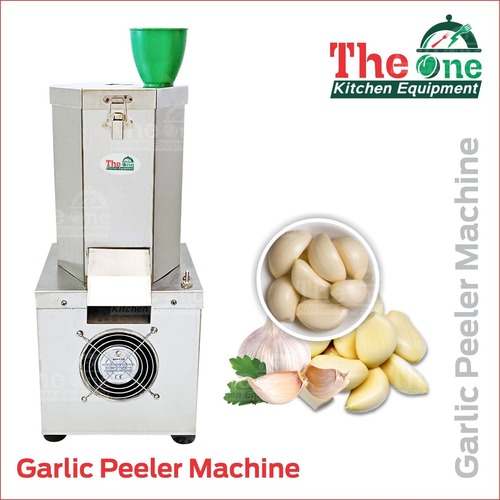 Garlic Peeler - Stainless Steel, 10x9x20.5 Inch, Silver | Semi-Automatic, 220V, 0.25 HP Motor, 1 KG Capacity per 5 Min, 14 KG Weight, Versatile for Canteens & Hotels