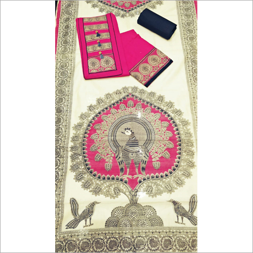 Unstitched Printed Cotton Suit - Glace Cotton & Modal Chanderi Fabric, Available in All Colors | Quick Dry, Washable, No Fade, Suitable for All Seasons