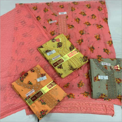 Available In All Colors Unstitched Glace Cotton Suit