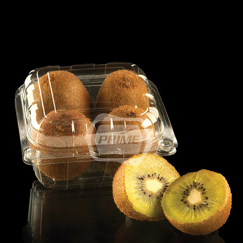 Clamshell Fruit Packaging Punnet - r-PET, 115x115x60 mm, Transparent | Designed for Fresh Fruits like Raspberry, Kiwi & Cherry Tomato