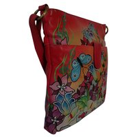 New Leather Hand Painted Sling Crossbody Shoulder Bag
