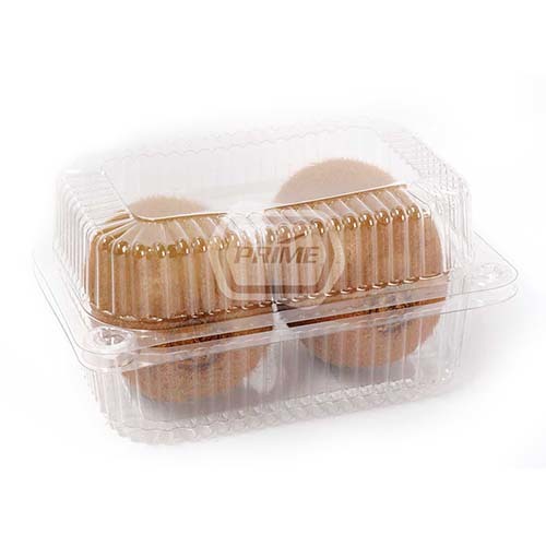 Plastic Kiwi Packaging Punnet - r-PET, 115L x 115W x 60H mm | Transparent Design for Enhanced Produce Preservation and Shelf Life
