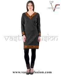 Ladies Woolen Kurti - Cotton Blended Jute, Regular Fit In 25 Colors | Customized Sizes 36-50 Inches, Suitable For Casual And Festive Occasions