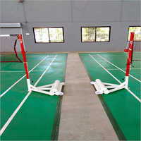 Movable Badminton Pole - Metal, Durable And Corrosion Resistant With Painted Surface Treatment | Features High Stability For Sports Use