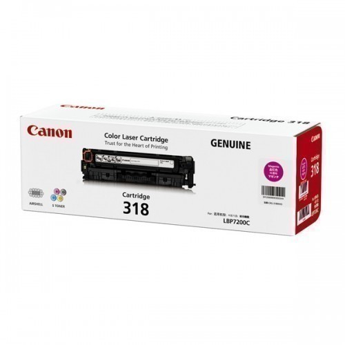 CANON TONER CARTRIDGE - STANDARD MAGENTA 318, Page Yield: 2,900 Pages at 5% Coverage, Compatible with LBP-7200Cd / 7200Cdn Printers