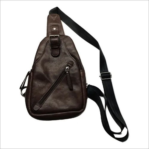 Dark Brown Genuine Leather Cross Body Bag