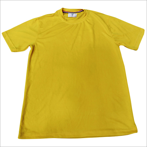 Yellow Mens Trendy Round Neck T-Shirt