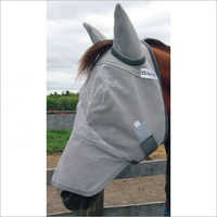Horse Fly Mask - Grey Mesh, Adjustable Size | Protective Barrier With Ear Protection Against Flies And Sunlight
