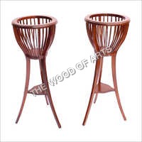 Brown Wooden Flower Stand