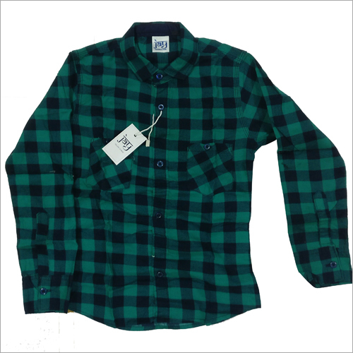 Available In Multicolored Kids Green Check Shirt