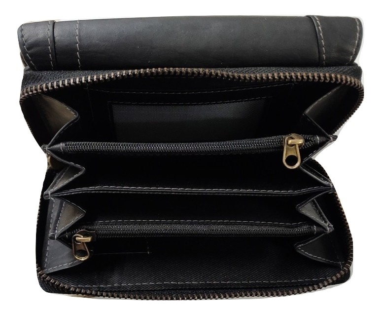 Women Black Genuine Leather Wallet