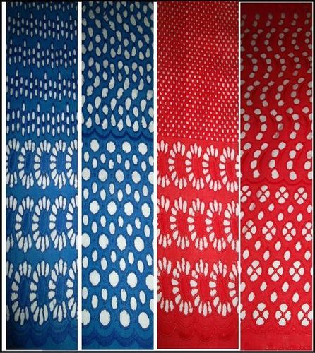 COTTON POLYTEX MERCERISED WITH HOLE EMBROIDERED FABRIC