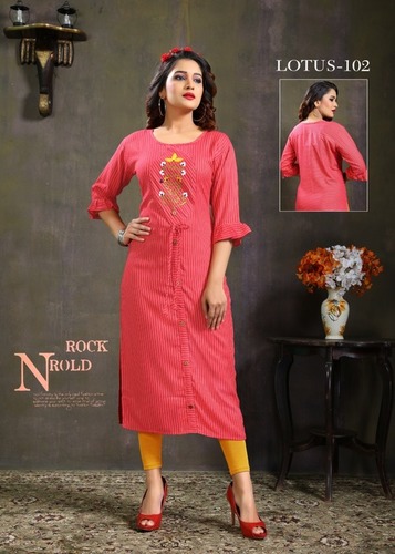 Available In Six Colours Latest Linen Kurti