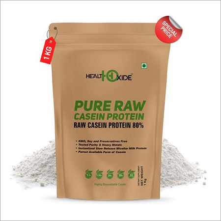 Health Oxide Pure Raw Micellar Casein Protein 80% (Raw & Unflavored / 24 G Protein Per Serving) - 1 Kg Dosage Form: Powder