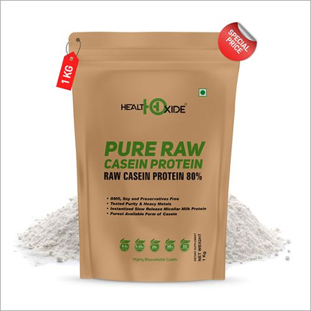 Health Oxide Pure Raw Micellar Casein Protein 80% (Raw & Unflavored / 24 G Protein Per Serving) - 1 kg