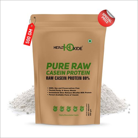 HealthOxide Pure Raw Micellar Casein Protein 80% (Raw & Unflavored / 24 G Protein Per Serving) - 500 gm
