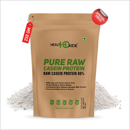 HealthOxide Pure Raw Micellar Casein Protein 80% Raw  Unflavored  24 G Protein Per Serving - 250 gm