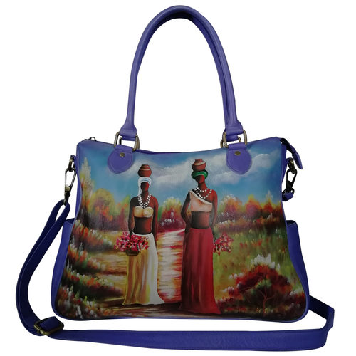 Multi New Hand Painted Leather Shoulder Handbag For Women