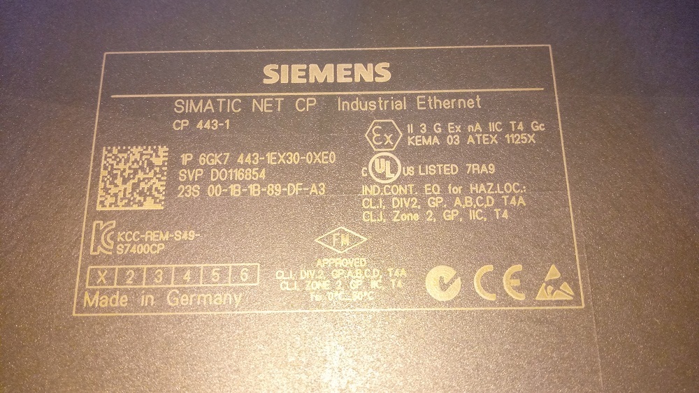 SIEMENS SIMATIC S7 400 CP MODULE 6GK7 443-1EX30-0XE0