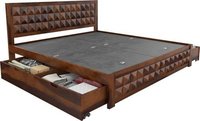Solid wood Wooden bed Diamond with two trolly
