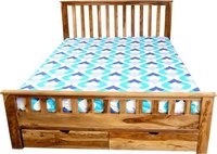 solid wooden bed Front double trolly