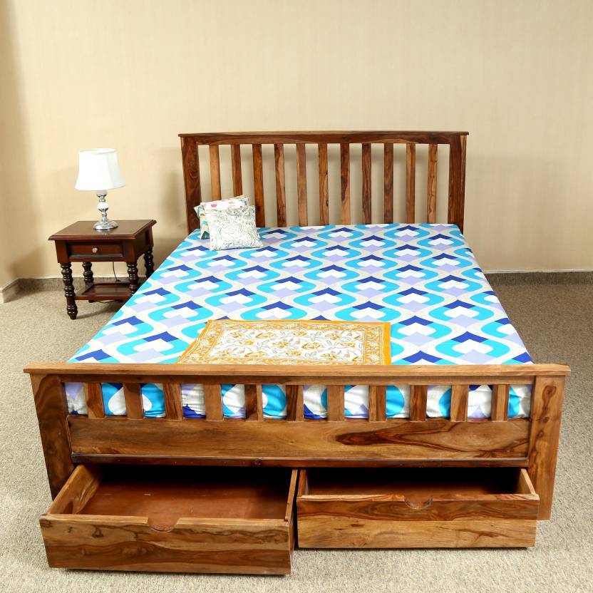 Solid Wooden Bed Front Double Trolly
