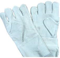 Grey Split Leather Hand Gloves