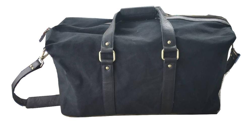 Canvas  Duffle Bag with Leather Trims