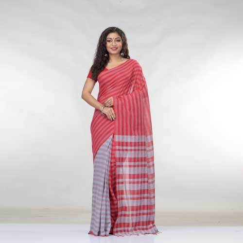 Ladies Banarasi Cotton Saree - 100% Pure Cotton, Available in Various Colors | Suitable for Rainy, Spring, Summer, and Winter Seasons