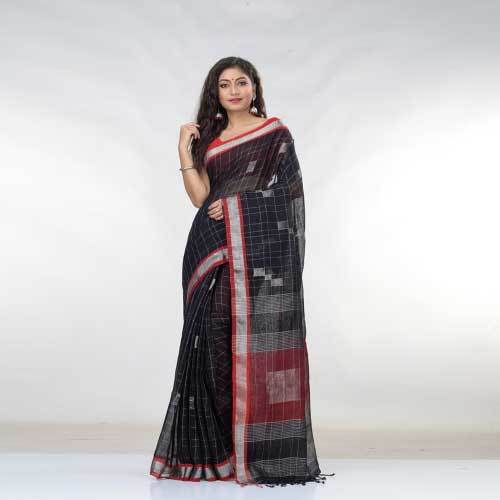 Ladies Designer Pure Linen Saree