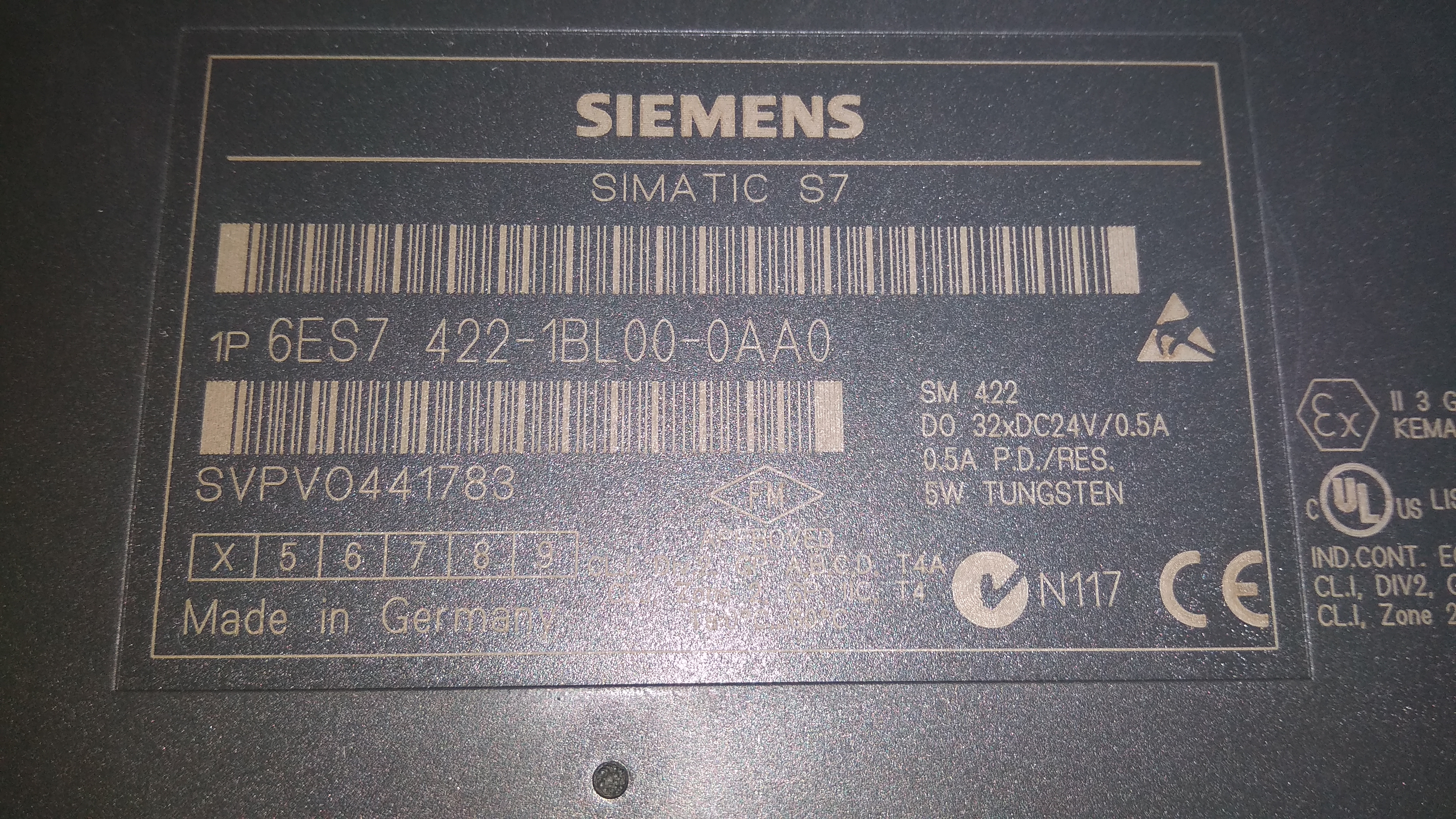 SIEMENS SIMATIC S7 400 MODULE 6ES7 422-1BL00-0AA0