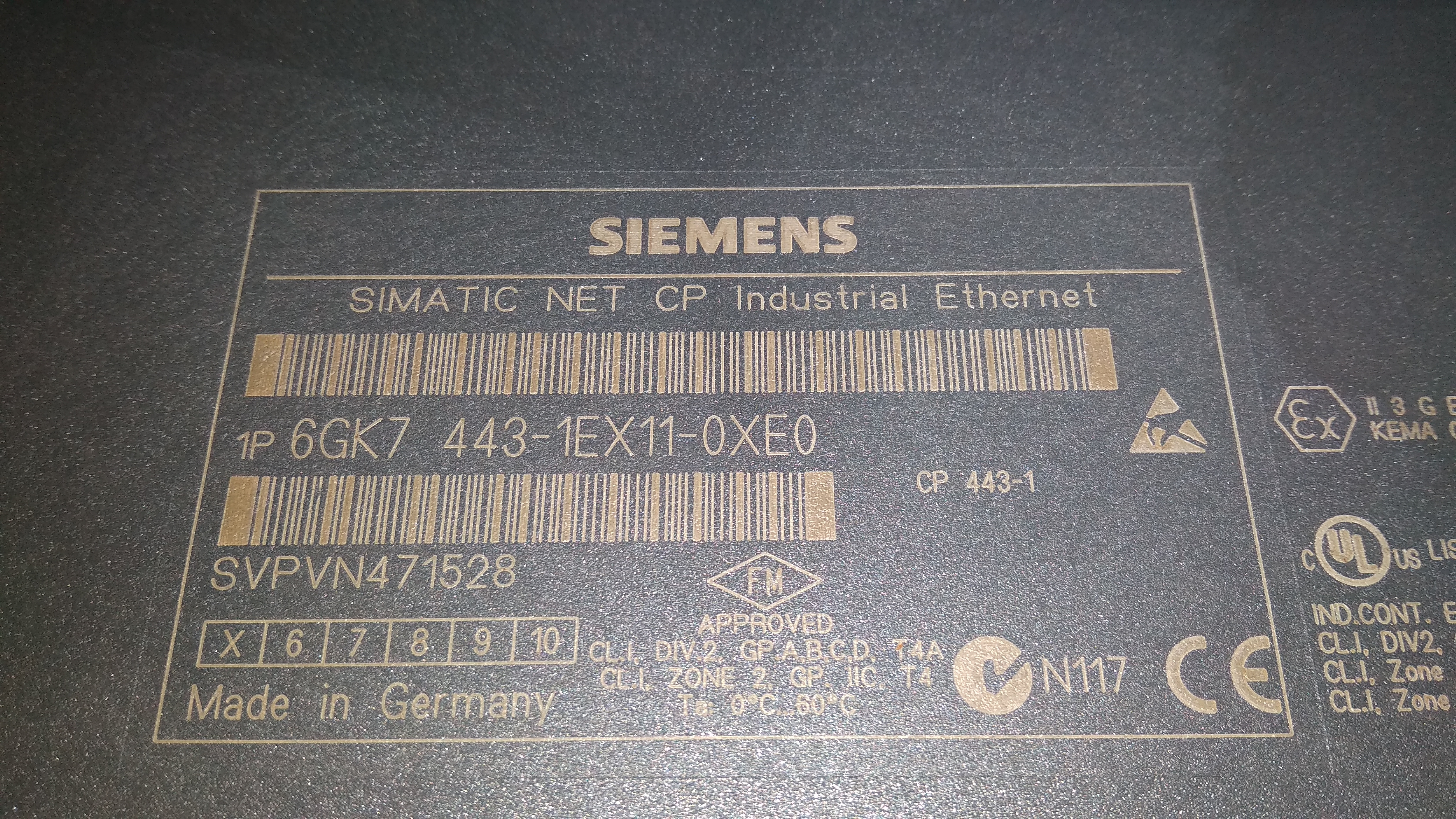 SIEMENS SIMATIC S7 400 MODULE 6GK7 443-1EX11-0XE0