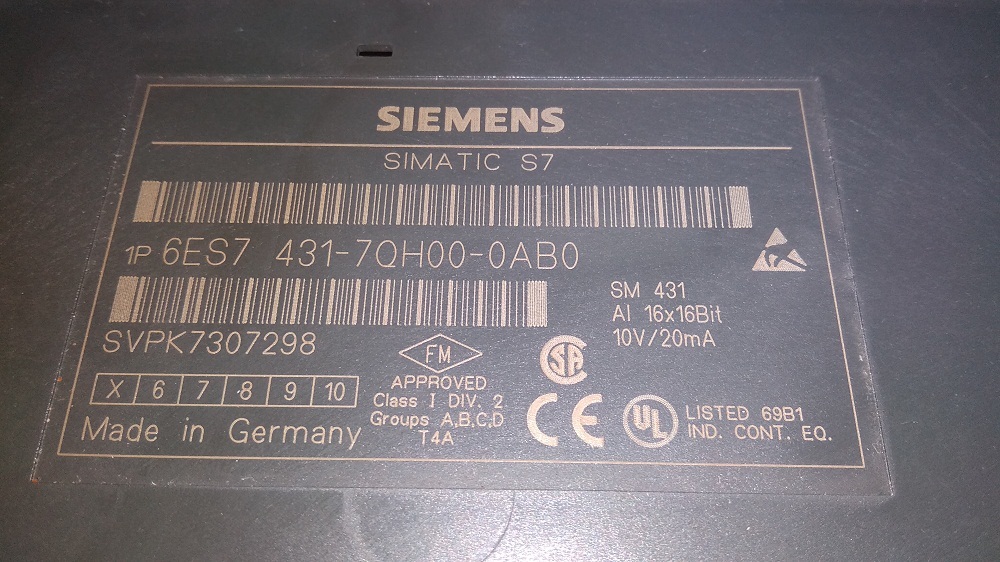 SIEMENS SIMATIC S7 400 MODULE 6ES7 431-7QH00-0AB0