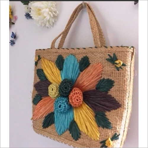 Available In Different Color Jute Embroidered Shoulder Bag