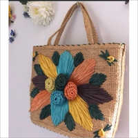 Jute Embroidered Shoulder Bag