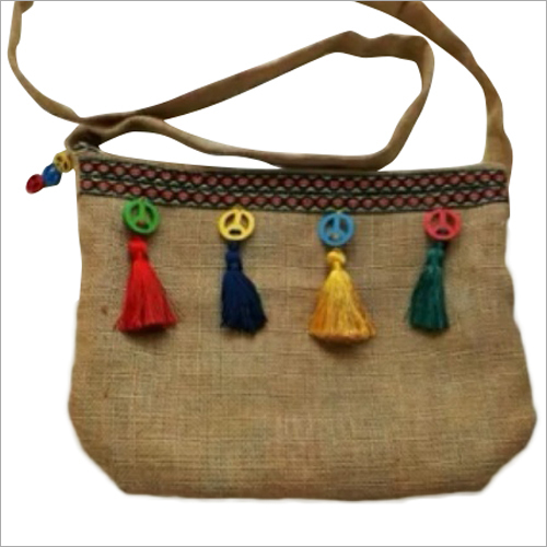 Available In Different Color Jute Embroidered Fancy Shoulder Bag
