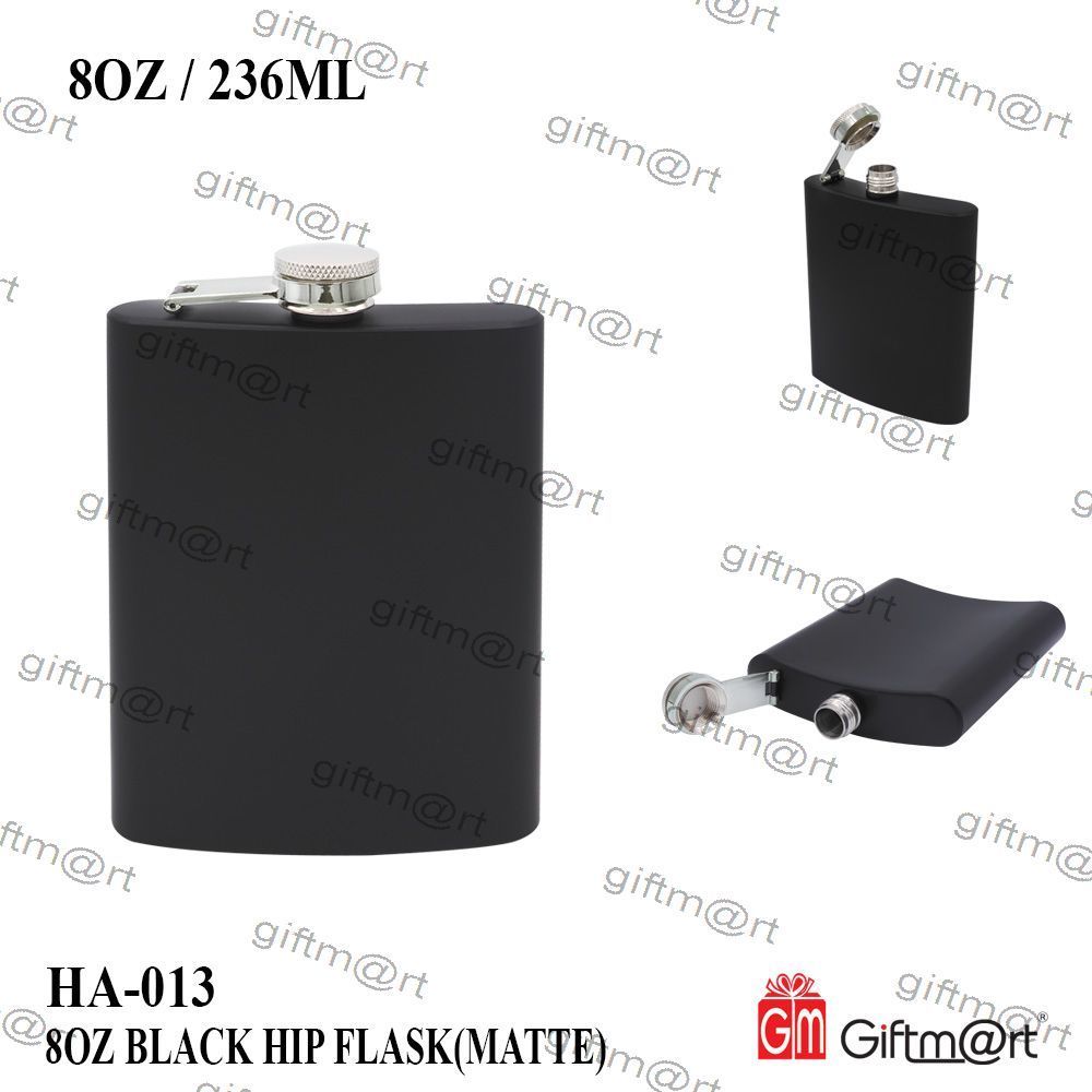 Matt Black Hip Flask