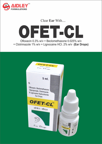 Ofloxacin 0.3%w/v + Beclomethasone 0.025%w/v + Clotrimazole 1%w/v + Lignocaine Hcl 2%w/v Ear Drop