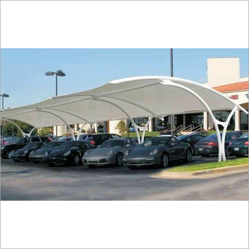White Car Park Shade Tensile Structure