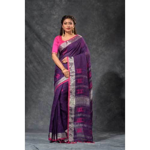 Ladies Party Wear Fancy Linen Saree Ladies Party Wear Fancy Linen Saree
