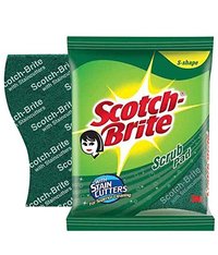 Scotch Brite - Non-Woven Fiberglass Scouring Pads, Green Color for Effective Dish Washing and Versatile Surface Scrubbing