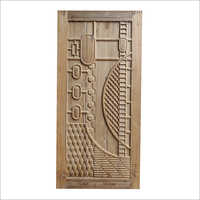 Carved Wooden Door - Solid Wood, Custom Size , Brown Finish With Powder Coated Surface